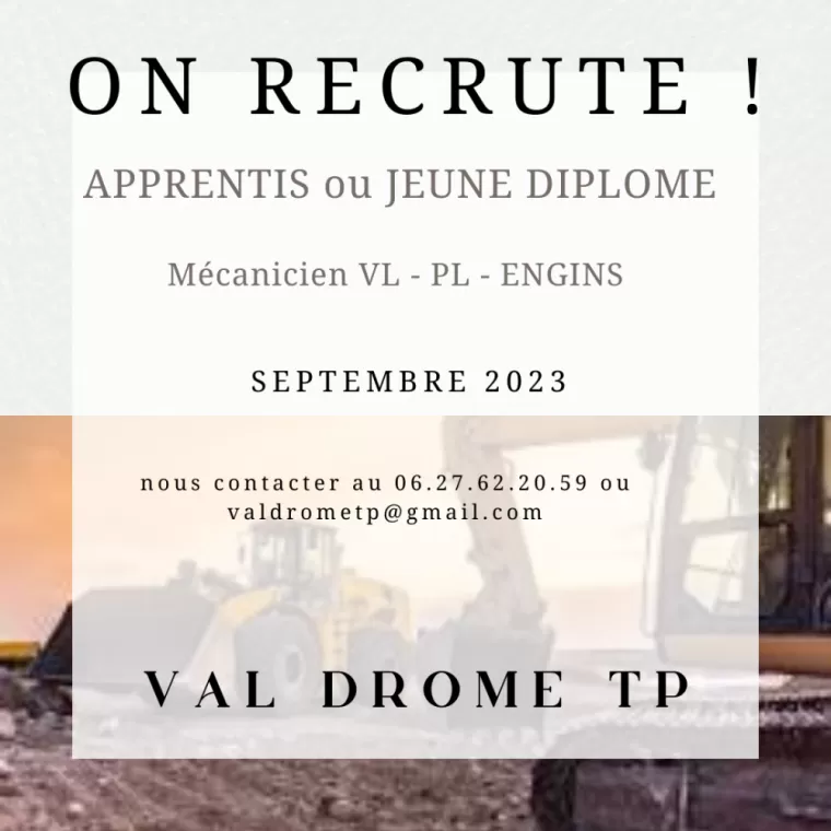 NOUS RECRUTONS !, Crest, Val Drôme T.P
