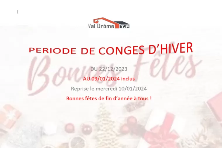 Fermeture congé fin d'année