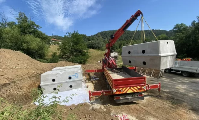 Installation de cuve pour réserve d'eau potable à Eurre (26), Crest, Val Drôme T.P